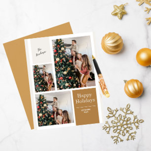 Cartes Pour Fêtes Annuelles 3 Photo Collage moderne Joyeux Noël Salutation