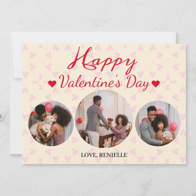Cartes Pour Fêtes Annuelles 3 photo Collage rond valentines jour couple (Devant)