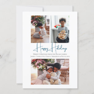 Cartes Pour Fêtes Annuelles 3 Photo Joyeuses Fêtes de Noël Patinage enfants