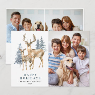 Cartes Pour Fêtes Annuelles 3 PHOTO Noël Elégant cerf sapin