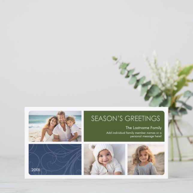 Cartes Pour Fêtes Annuelles 3 Photo - Noël et frontières blanches (Debout devant)