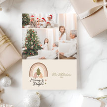 3 Photo Retro Rainbow Merry & Bright
