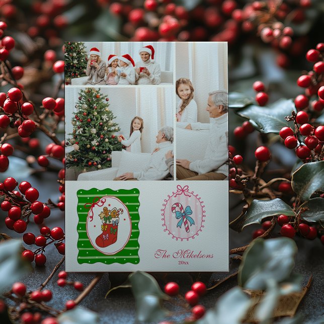 Cartes Pour Fêtes Annuelles 3 Photo RRetro Whimsical Christmas (Créateur téléchargé)