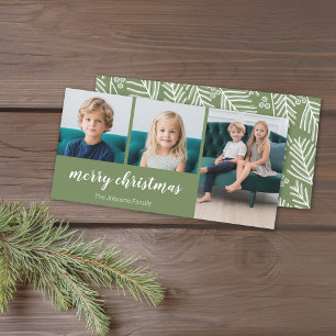 Cartes Pour Fêtes Annuelles 3 Photo - Simply Green Holly - Joyeux Noël