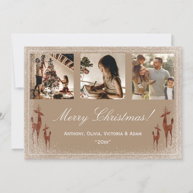 Cartes Pour Fêtes Annuelles 3 photos Collage de Noël Xmas Vacances  (Devant)