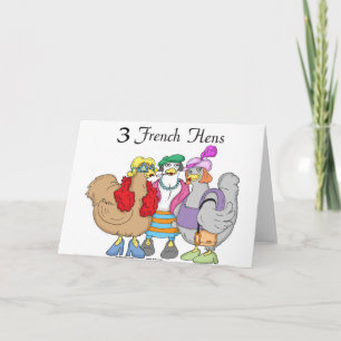Cartes Pour Fêtes Annuelles 3 poules françaises