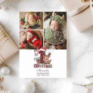 Cartes Pour Fêtes Annuelles 3 Rennes Plaid Photo Premier Noël