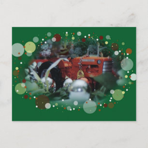 Cartes Pour Fêtes Annuelles 3 tracteurs de jouet à Noël