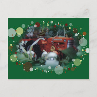 Cartes Pour Fêtes Annuelles 3 tracteurs de jouet à Noël