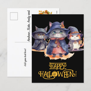 Cartes Pour Fêtes Annuelles 3 Wiches de chat - Happy Halloween