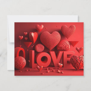 CARTES POUR FÊTES ANNUELLES 3D AMOUR