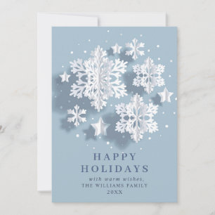 Cartes Pour Fêtes Annuelles 3D Moderne Élégant Snowflakes Salutation de Noël