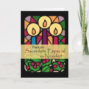 Cartes Pour Fêtes Annuelles 4012 bougies de Noël de prêtre, d'espagnol