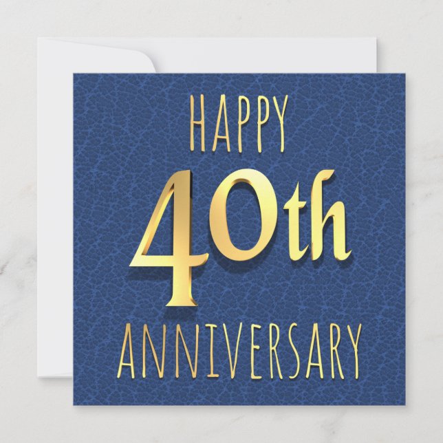 Cartes Pour Fêtes Annuelles 40e anniversaire (Devant)