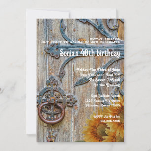 Cartes Pour Fêtes Annuelles 40e anniversaire Rustic Grange Porte Ouest