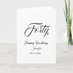 Cartes Pour Fêtes Annuelles 40e quarantième lettreanniversaire nom date année 