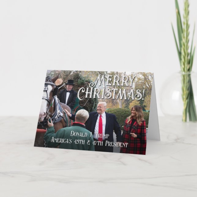 Cartes Pour Fêtes Annuelles 47ème Président Donald Trump 2024 Noël du Cheval (Devant)