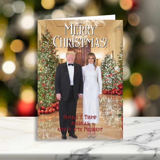 Cartes Pour Fêtes Annuelles 47ème Président Donald Trump Melania 2024 Noël (donald trump 2024 christmas cards)