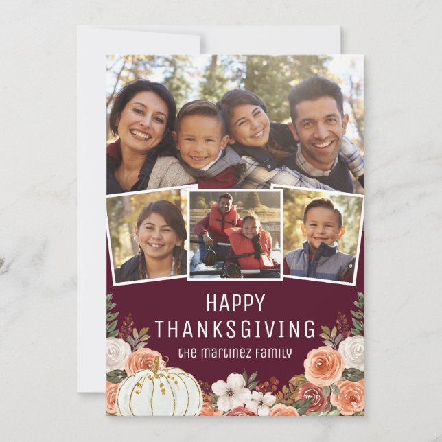 Cartes Pour Fêtes Annuelles 4 Bon thanksgiving photo (Devant)
