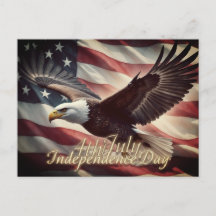 4 juillet aigle avec drapeau américain