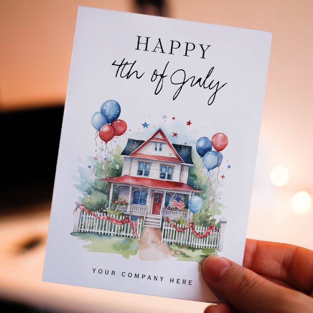 Cartes Pour Fêtes Annuelles 4 juillet Festive Maison Immobilier Promotionnel (Créateur téléchargé)