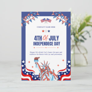 Cartes Pour Fêtes Annuelles 4 juillet heureux   Bleu Rouge Bleu Étoiles & Band