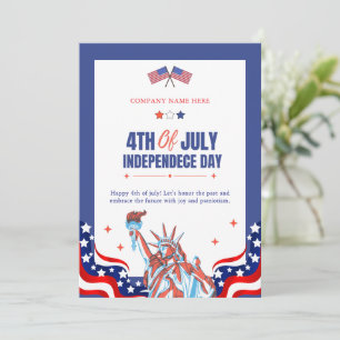 Cartes Pour Fêtes Annuelles 4 juillet heureux Bleu Rouge Bleu Étoiles & Band
