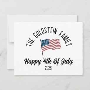 Cartes Pour Fêtes Annuelles 4 juillet Jour de l'Indépendance Nom personnalisé