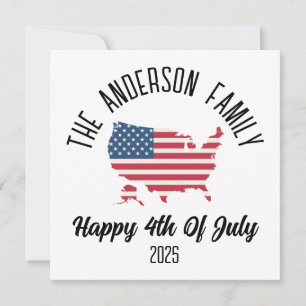 Cartes Pour Fêtes Annuelles 4 juillet Jour de l'Indépendance Nom personnalisé