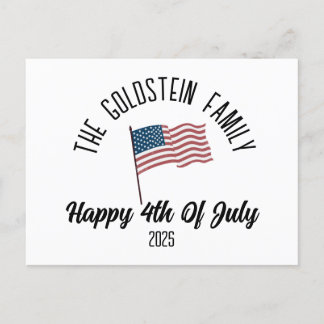 Cartes Pour Fêtes Annuelles 4 juillet Jour de l'Indépendance Nom personnalisé
