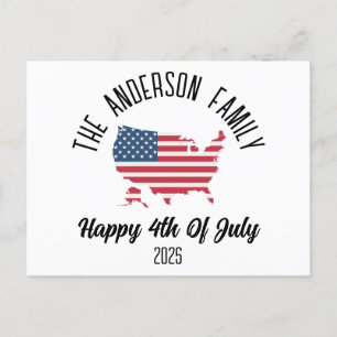 Cartes Pour Fêtes Annuelles 4 juillet Jour de l'Indépendance Nom personnalisé