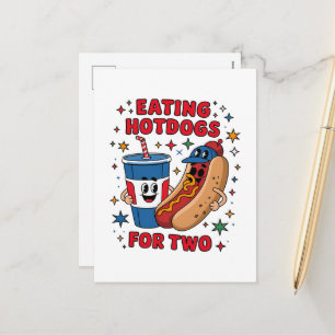Cartes Pour Fêtes Annuelles 4 juillet Mignons Hotdogs