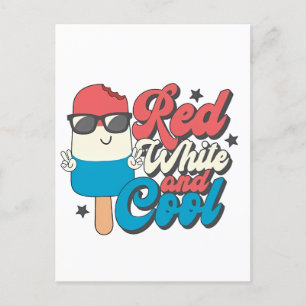 Cartes Pour Fêtes Annuelles 4 juillet Popsicles Rouge Blanc Et Cool