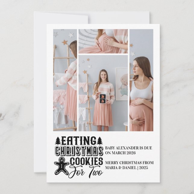 Cartes Pour Fêtes Annuelles 4 Photo Christmas Cookies for 2 Pregnancy  (Devant)