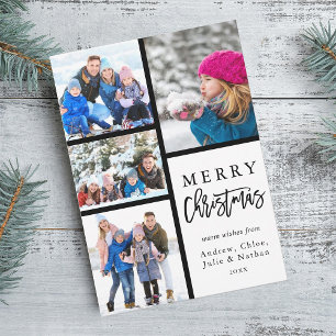 Cartes Pour Fêtes Annuelles 4 Photo Collage moderne Joyeux Noël