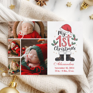 Cartes Pour Fêtes Annuelles 4 Photo Cute Santa Bébé 1er Noël