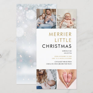 Cartes Pour Fêtes Annuelles 4 Photo Noël Plus Joyeux Petit Naissance de Noël