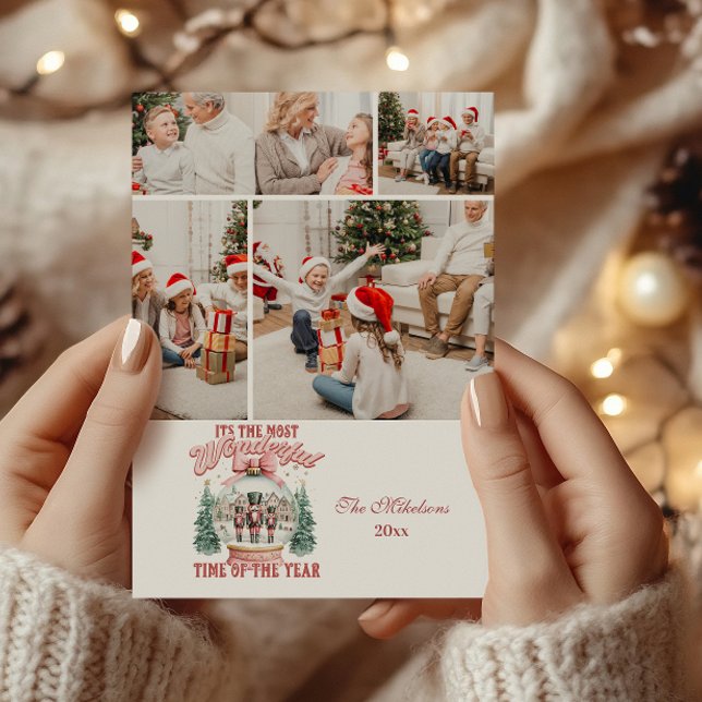Cartes Pour Fêtes Annuelles 4 Photo Pink Nutcracker Christmas Wonderland Gloss (Créateur téléchargé)