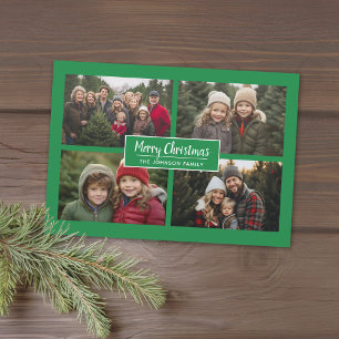 Cartes Pour Fêtes Annuelles 4 Photo traditionnelle Grandes de Noël vert