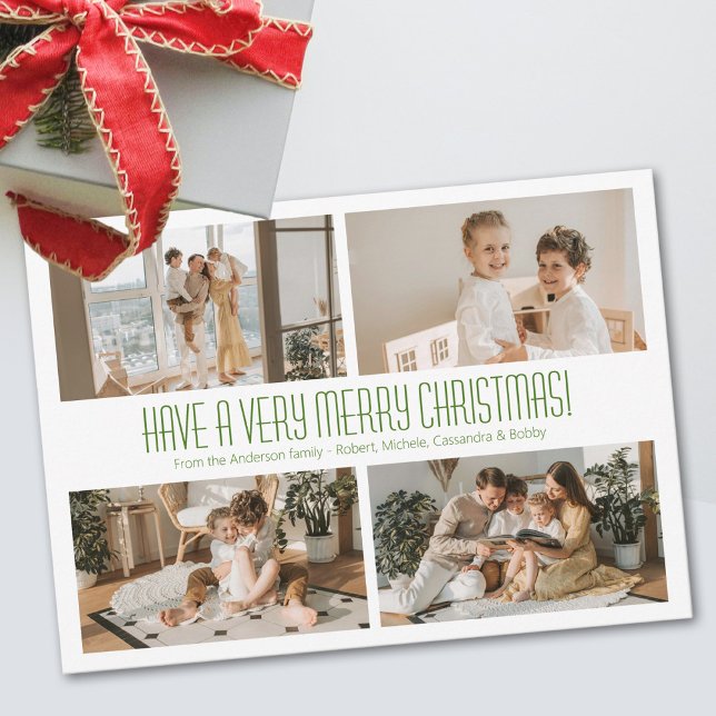 Cartes Pour Fêtes Annuelles 4 Photo Très Joyeux Noël Fêtes (Créateur téléchargé)