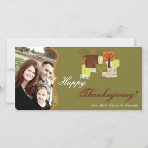 Cartes Pour Fêtes Annuelles 4x8 Autumn Tree Folio PHOTO Thanksgiving Card