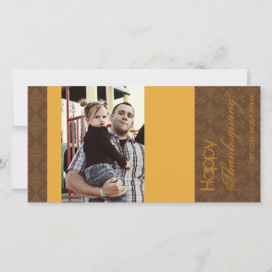 Cartes Pour Fêtes Annuelles 4x8 Yellow Autumn Folio PHOTO Thanksgiving Card