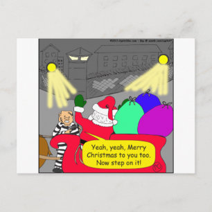 Cartes Pour Fêtes Annuelles 515 prison évasion père Noël dessin animé