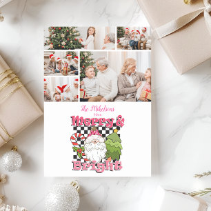 Cartes Pour Fêtes Annuelles 5 À damiers photo Joyeux et Joyeux Noël