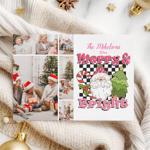 Cartes Pour Fêtes Annuelles 5 Photo à carreaux Noël Merry & Bright