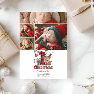 Cartes Pour Fêtes Annuelles 5 Photo Carreaux Renne Premier Noël