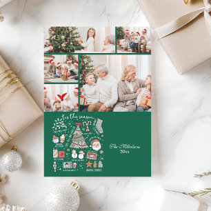 Cartes Pour Fêtes Annuelles 5 Photo Cette Saison Retro Green Noël