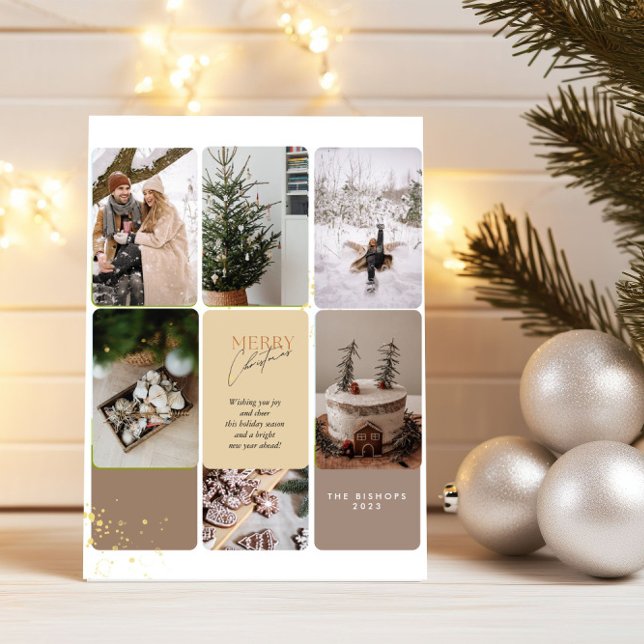 Cartes Pour Fêtes Annuelles 5 Photo Collage Joyeux voeux de Noël (Créateur téléchargé)