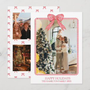 Cartes Pour Fêtes Annuelles 5 Photo Noël Coquette Bow Grandmillenaire