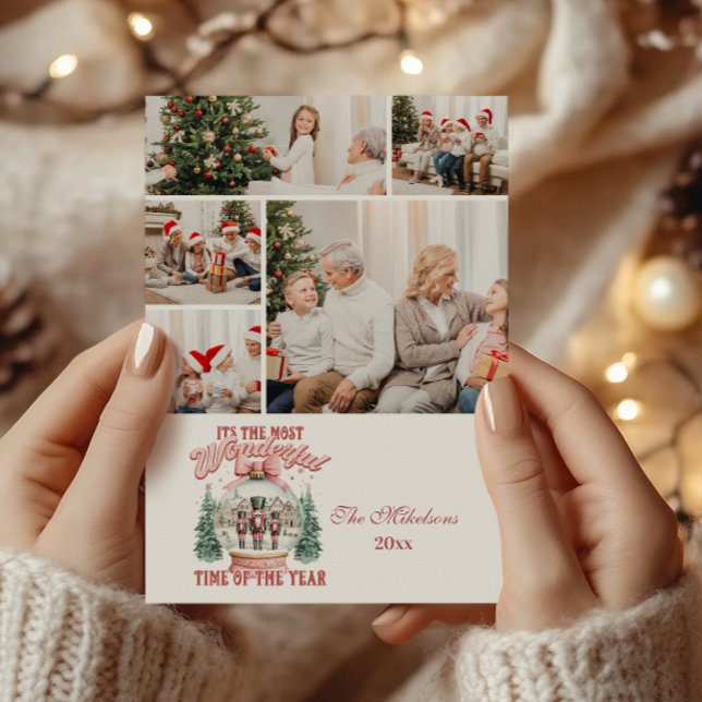 Cartes Pour Fêtes Annuelles 5 Photo Pink Nutcracker Christmas Wonderland Gloss (Créateur téléchargé)